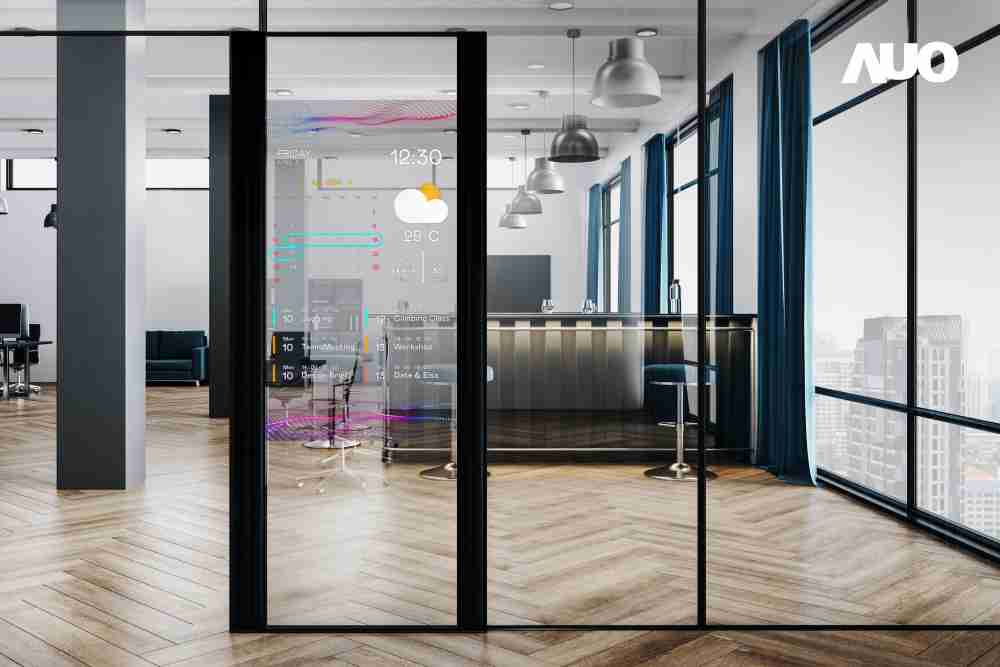 60吋Micro LED透明窗屏显示器，，可依需求调整并延伸应用于不同场域，，，包括汽车侧窗或家庭玄关、、、、智慧橱窗、、、、商业展示等面向，，，，提供丰富的信息娱乐内容